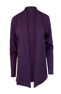 EBONY_MERINO MID LENGTH EDGE TO EDGE WOMENS CARDIGAN ITALIAN PLUM EBAS580IPLU _ MERINO MID LENGTH EDGE TO EDGE WOMENS CARDIGAN ITALIAN PLUM EBAS580IPLU _ Ebony Boutique NZ
