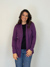 EBONY_MERINO MID LENGTH EDGE TO EDGE WOMENS CARDIGAN ITALIAN PLUM EBAS580IPLU _ MERINO MID LENGTH EDGE TO EDGE WOMENS CARDIGAN ITALIAN PLUM EBAS580IPLU _ Ebony Boutique NZ