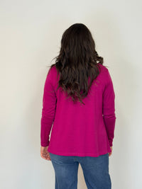 EBONY_MERINO MID LENGTH EDGE TO EDGE WOMENS CARDIGAN RASPBERRY _ MERINO MID LENGTH EDGE TO EDGE WOMENS CARDIGAN RASPBERRY _ Ebony Boutique NZ
