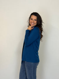 EBONY_MERINO MID LENGTH EDGE TO EDGE WOMENS CARDIGAN TWILIGHT _ MERINO MID LENGTH EDGE TO EDGE WOMENS CARDIGAN TWILIGHT _ Ebony Boutique NZ