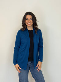EBONY_MERINO MID LENGTH EDGE TO EDGE WOMENS CARDIGAN TWILIGHT _ MERINO MID LENGTH EDGE TO EDGE WOMENS CARDIGAN TWILIGHT _ Ebony Boutique NZ