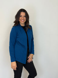 EBONY_MERINO MID LENGTH EDGE TO EDGE WOMENS CARDIGAN TWILIGHT _ MERINO MID LENGTH EDGE TO EDGE WOMENS CARDIGAN TWILIGHT _ Ebony Boutique NZ