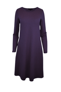 EBONY_MERINO SWING DRESS LONG SLEEVES ITALIAN PLUM _ MERINO SWING DRESS LONG SLEEVES ITALIAN PLUM _ Ebony Boutique NZ