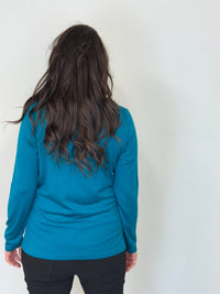EBONY_MERINO TUCK PLEAT TOP WOMENS LONG SLEEVES ROUND NECK DRAGONFLY _ MERINO TUCK PLEAT TOP WOMENS LONG SLEEVES ROUND NECK DRAGONFLY _ Ebony Boutique NZ