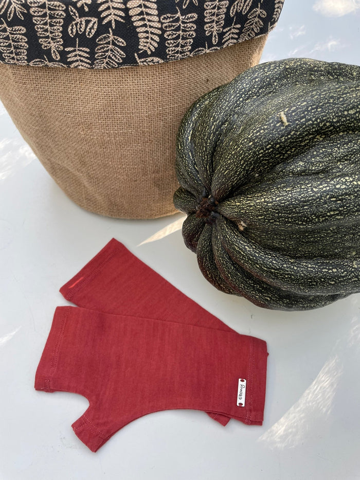 EBONY_MERINO WOOL FINGERLESS GLOVES BRICK _ MERINO WOOL FINGERLESS GLOVES BRICK _ Ebony Boutique NZ