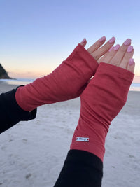 EBONY_MERINO WOOL FINGERLESS GLOVES BRICK _ MERINO WOOL FINGERLESS GLOVES BRICK _ Ebony Boutique NZ