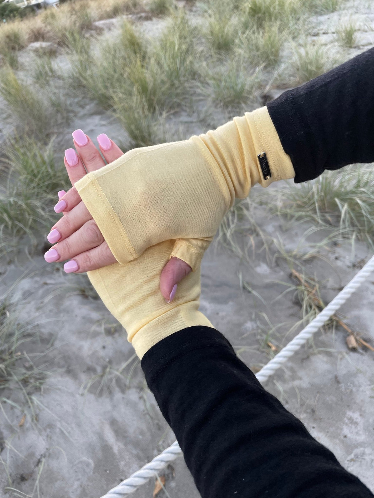 EBONY_MERINO WOOL FINGERLESS GLOVES BUTTERCUP _ MERINO WOOL FINGERLESS GLOVES BUTTERCUP _ Ebony Boutique NZ