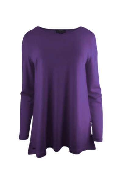 EBONY_WOMENS 100% MERINO (210) A - LINE SCOOP LONG SLEEVE TOP ITALIAN PLUM _ WOMENS 100% MERINO (210) A - LINE SCOOP LONG SLEEVE TOP ITALIAN PLUM _ Ebony Boutique NZ