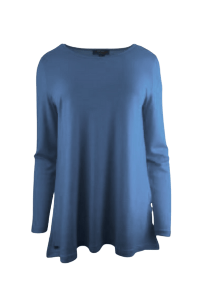 EBONY_WOMENS 100% MERINO (210) A - LINE SCOOP LONG SLEEVE TOP MIDNIGHT _ WOMENS 100% MERINO (210) A - LINE SCOOP LONG SLEEVE TOP MIDNIGHT _ Ebony Boutique NZ