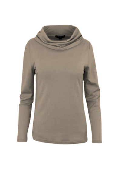 EBONY_WOMENS 100% MERINO (210) LONG SLEEVE COWL NECK JUMPER CAPPUCCINO _ WOMENS 100% MERINO (210) LONG SLEEVE COWL NECK JUMPER CAPPUCCINO _ Ebony Boutique NZ