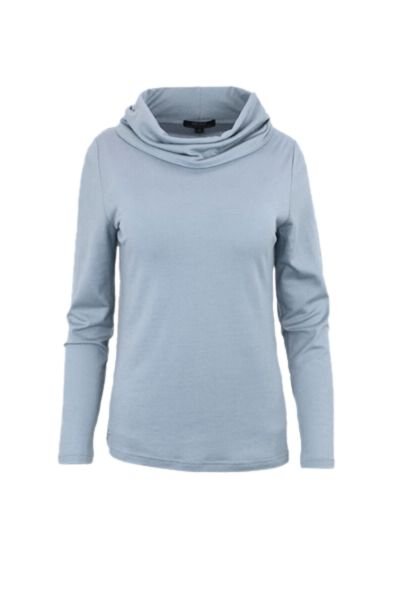 EBONY_WOMENS 100% MERINO (210) LONG SLEEVE COWL NECK JUMPER DUSK BLUE _ WOMENS 100% MERINO (210) LONG SLEEVE COWL NECK JUMPER DUSK BLUE _ Ebony Boutique NZ