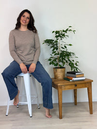 EBONY_WOMENS 100% MERINO (210) LONG SLEEVE CREW TOP CAPPUCCINO _ WOMENS 100% MERINO (210) LONG SLEEVE CREW TOP CAPPUCCINO _ Ebony Boutique NZ