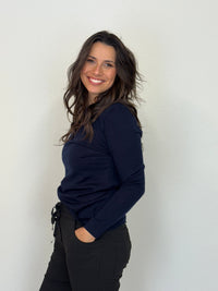 EBONY_WOMENS 100% MERINO (210) LONG SLEEVE CREW TOP FRENCH NAVY EBAS553 _ WOMENS 100% MERINO (210) LONG SLEEVE CREW TOP FRENCH NAVY EBAS553 _ Ebony Boutique NZ