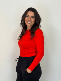 EBONY_WOMENS 100% MERINO (210) LONG SLEEVE CREW TOP TANGERINE _ WOMENS 100% MERINO (210) LONG SLEEVE CREW TOP TANGERINE _ Ebony Boutique NZ