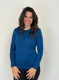 EBONY_WOMENS 100% MERINO (210) LONG SLEEVE CREW TOP TWILIGHT EBAS553 _ WOMENS 100% MERINO (210) LONG SLEEVE CREW TOP TWILIGHT EBAS553 _ Ebony Boutique NZ