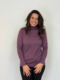 EBONY_WOMENS 100% MERINO (210) LONG SLEEVE HIGH NECK TOP AMETHYST EBAS515 _ WOMENS 100% MERINO (210) LONG SLEEVE HIGH NECK TOP AMETHYST EBAS515 _ Ebony Boutique NZ