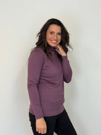 EBONY_WOMENS 100% MERINO (210) LONG SLEEVE HIGH NECK TOP AMETHYST EBAS515 _ WOMENS 100% MERINO (210) LONG SLEEVE HIGH NECK TOP AMETHYST EBAS515 _ Ebony Boutique NZ