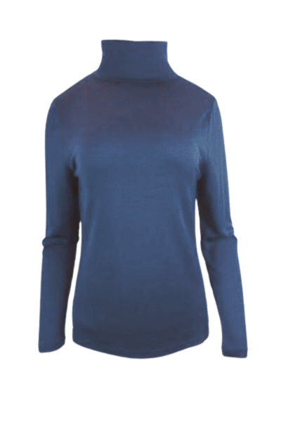 EBONY_WOMENS 100% MERINO (210) LONG SLEEVE HIGH NECK TOP MIDNIGHT _ WOMENS 100% MERINO (210) LONG SLEEVE HIGH NECK TOP MIDNIGHT _ Ebony Boutique NZ