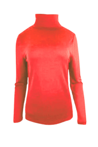 EBONY_WOMENS 100% MERINO (210) LONG SLEEVE HIGH NECK TOP TANGERINE _ WOMENS 100% MERINO (210) LONG SLEEVE HIGH NECK TOP TANGERINE _ Ebony Boutique NZ
