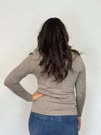 EBONY_WOMENS 100% MERINO (210) LONG SLEEVE SATIN CREW TOP CAPPUCCINO _ WOMENS 100% MERINO (210) LONG SLEEVE SATIN CREW TOP CAPPUCCINO _ Ebony Boutique NZ