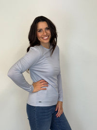 EBONY_WOMENS 100% MERINO (210) LONG SLEEVE SATIN CREW TOP STARLIGHT _ WOMENS 100% MERINO (210) LONG SLEEVE SATIN CREW TOP STARLIGHT _ Ebony Boutique NZ