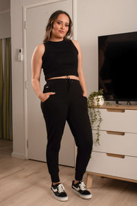 EBONY_WOMEN'S 100% MERINO WOOL (210) JOGGER PANTS BLACK _ WOMEN'S 100% MERINO WOOL (210) JOGGER PANTS BLACK _ Ebony Boutique NZ