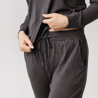 EBONY_WOMEN'S 100% MERINO WOOL (210) JOGGER PANTS CHARCOAL _ WOMEN'S 100% MERINO WOOL (210) JOGGER PANTS CHARCOAL _ Ebony Boutique NZ