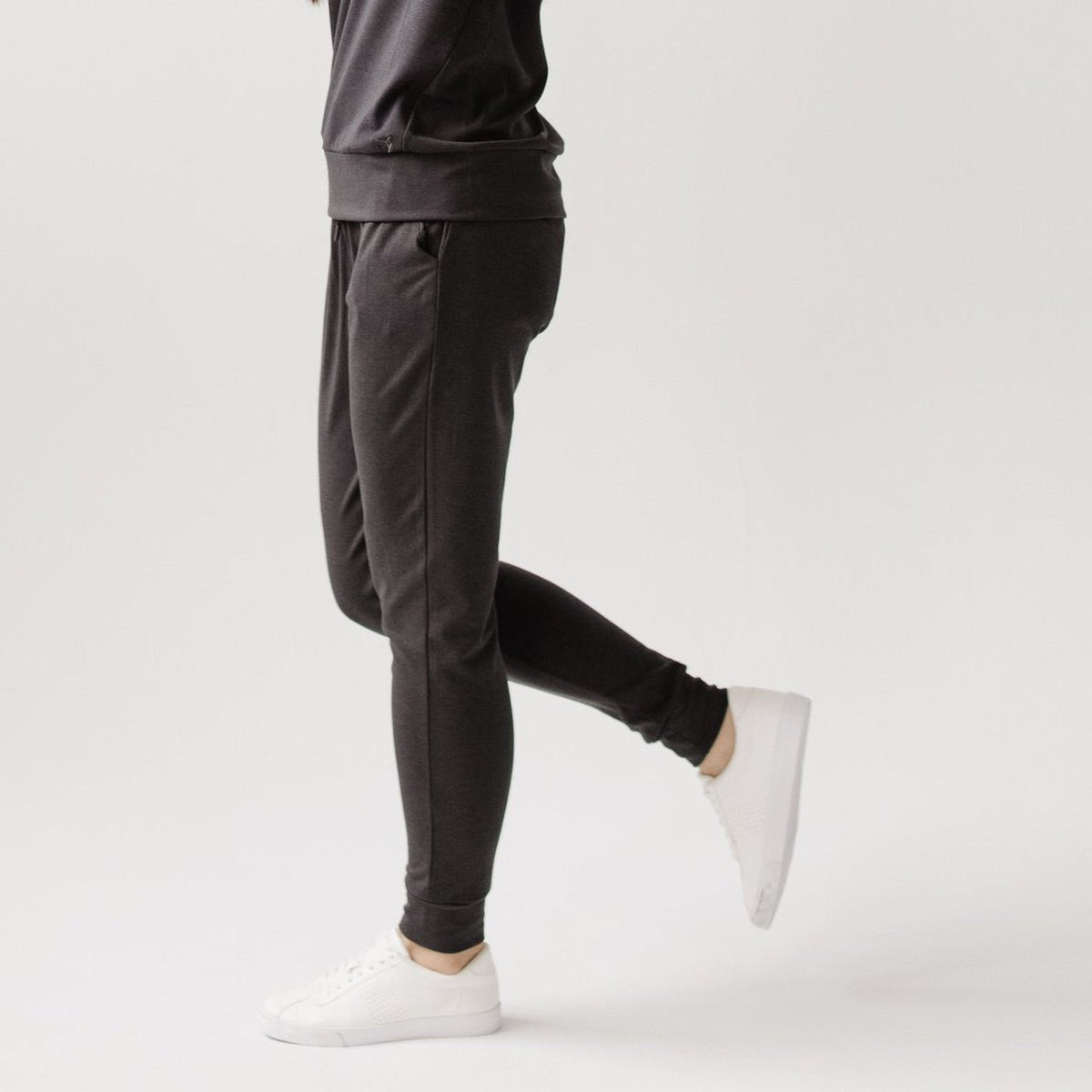 EBONY_WOMEN'S 100% MERINO WOOL (210) JOGGER PANTS CHARCOAL _ WOMEN'S 100% MERINO WOOL (210) JOGGER PANTS CHARCOAL _ Ebony Boutique NZ