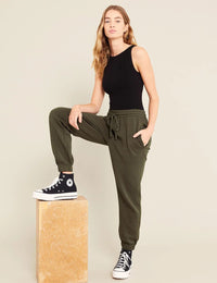 EBONY_WOMEN'S 100% MERINO WOOL (210) JOGGER PANTS KHAKI _ WOMEN'S 100% MERINO WOOL (210) JOGGER PANTS KHAKI _ Ebony Boutique NZ