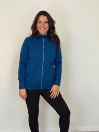 EBONY_WOMENS MERINO JACKET 100% WOOLLEN CURVED PANELS LONG SLEEVES TWILIGHT _ WOMENS MERINO JACKET 100% WOOLLEN CURVED PANELS LONG SLEEVES TWILIGHT _ Ebony Boutique NZ
