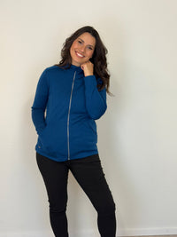 EBONY_WOMENS MERINO JACKET 100% WOOLLEN CURVED PANELS LONG SLEEVES TWILIGHT _ WOMENS MERINO JACKET 100% WOOLLEN CURVED PANELS LONG SLEEVES TWILIGHT _ Ebony Boutique NZ