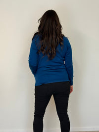 EBONY_WOMENS MERINO JACKET 100% WOOLLEN CURVED PANELS LONG SLEEVES TWILIGHT _ WOMENS MERINO JACKET 100% WOOLLEN CURVED PANELS LONG SLEEVES TWILIGHT _ Ebony Boutique NZ