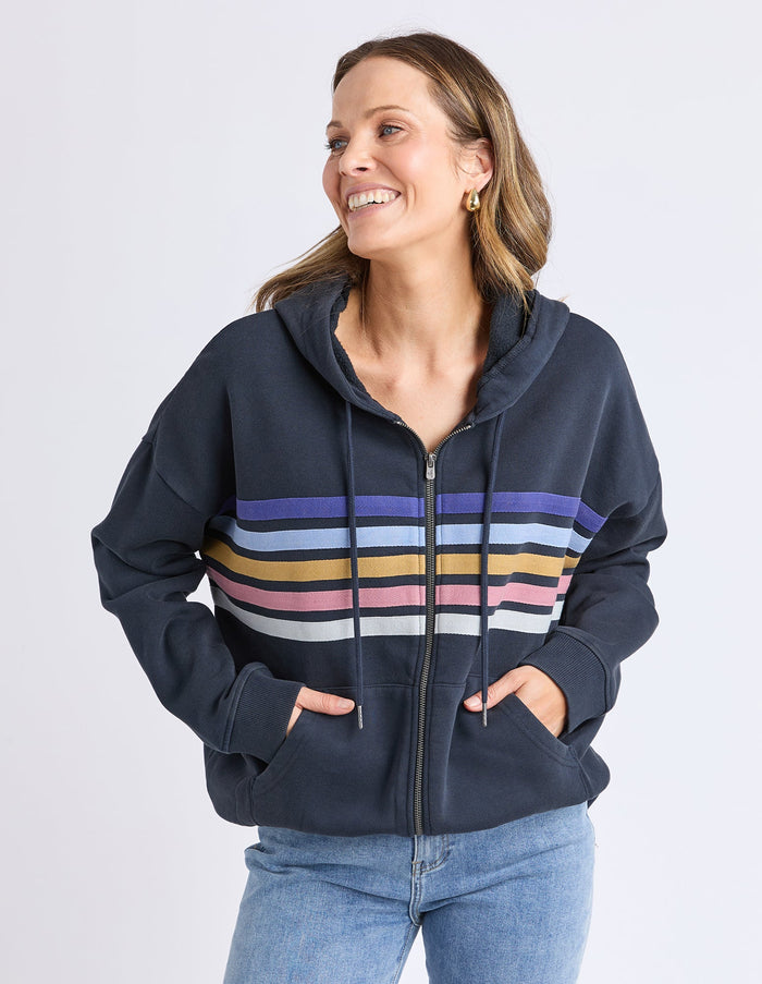 ELM_CUE ZIP HOODIE NAVY _ CUE ZIP HOODIE NAVY _ Ebony Boutique NZ