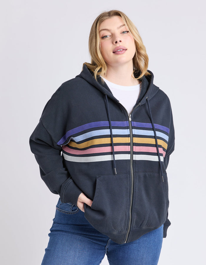 ELM_CUE ZIP HOODIE NAVY _ CUE ZIP HOODIE NAVY _ Ebony Boutique NZ