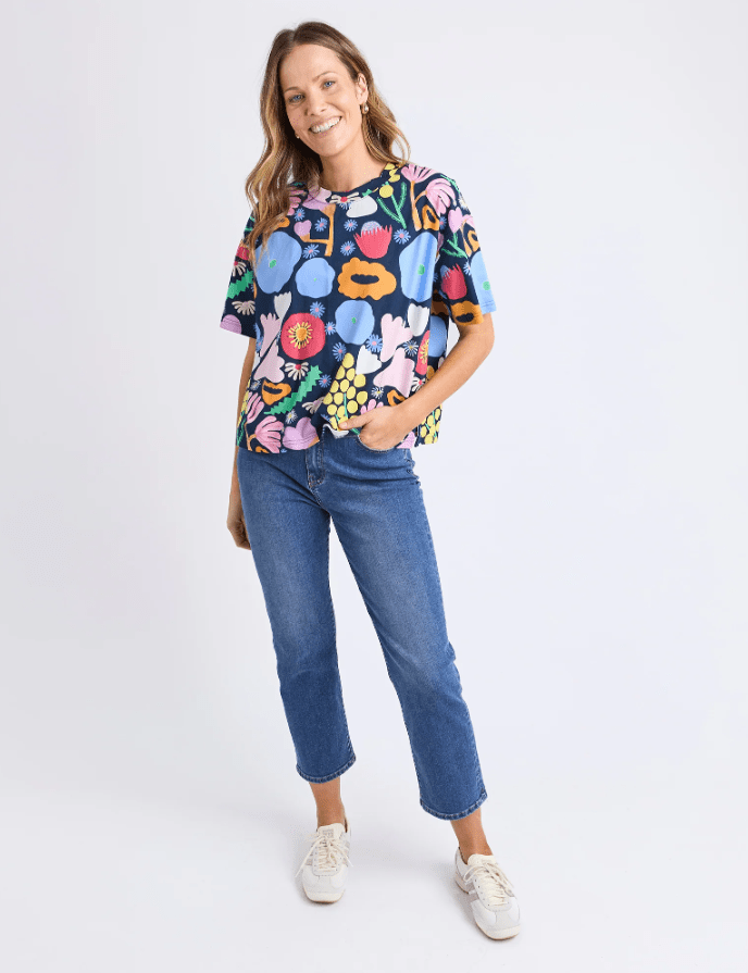 ELM_FLOWER MEDLEY TEE _ FLOWER MEDLEY TEE _ Ebony Boutique NZ