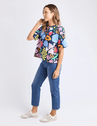 ELM_FLOWER MEDLEY TEE _ FLOWER MEDLEY TEE _ Ebony Boutique NZ