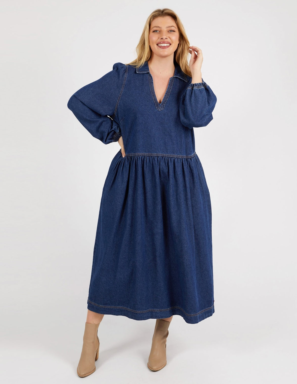 ELM_JOSEPHINE DENIM DRESS _ JOSEPHINE DENIM DRESS _ Ebony Boutique NZ