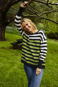 ELM_LEXI STRIPE KNIT _ LEXI STRIPE KNIT _ Ebony Boutique NZ