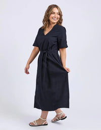 ELM_LILY MIDI DRESS NAVY _ LILY MIDI DRESS NAVY _ Ebony Boutique NZ