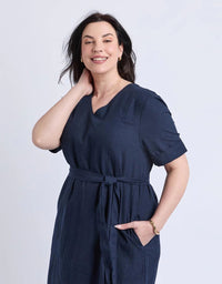 ELM_LILY MIDI DRESS NAVY _ LILY MIDI DRESS NAVY _ Ebony Boutique NZ