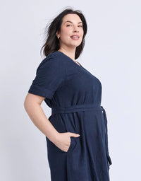 ELM_LILY MIDI DRESS NAVY _ LILY MIDI DRESS NAVY _ Ebony Boutique NZ