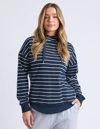 ELM_LOUNGER SCOOP HOODIE STRIPE _ LOUNGER SCOOP HOODIE STRIPE _ Ebony Boutique NZ