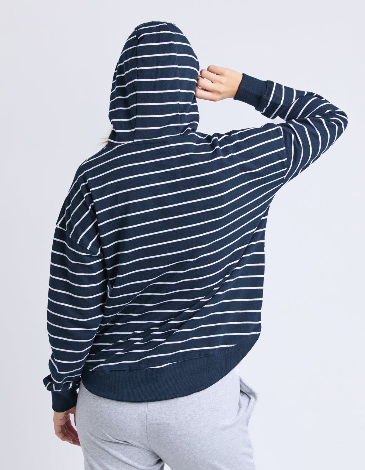 ELM_LOUNGER SCOOP HOODIE STRIPE _ LOUNGER SCOOP HOODIE STRIPE _ Ebony Boutique NZ