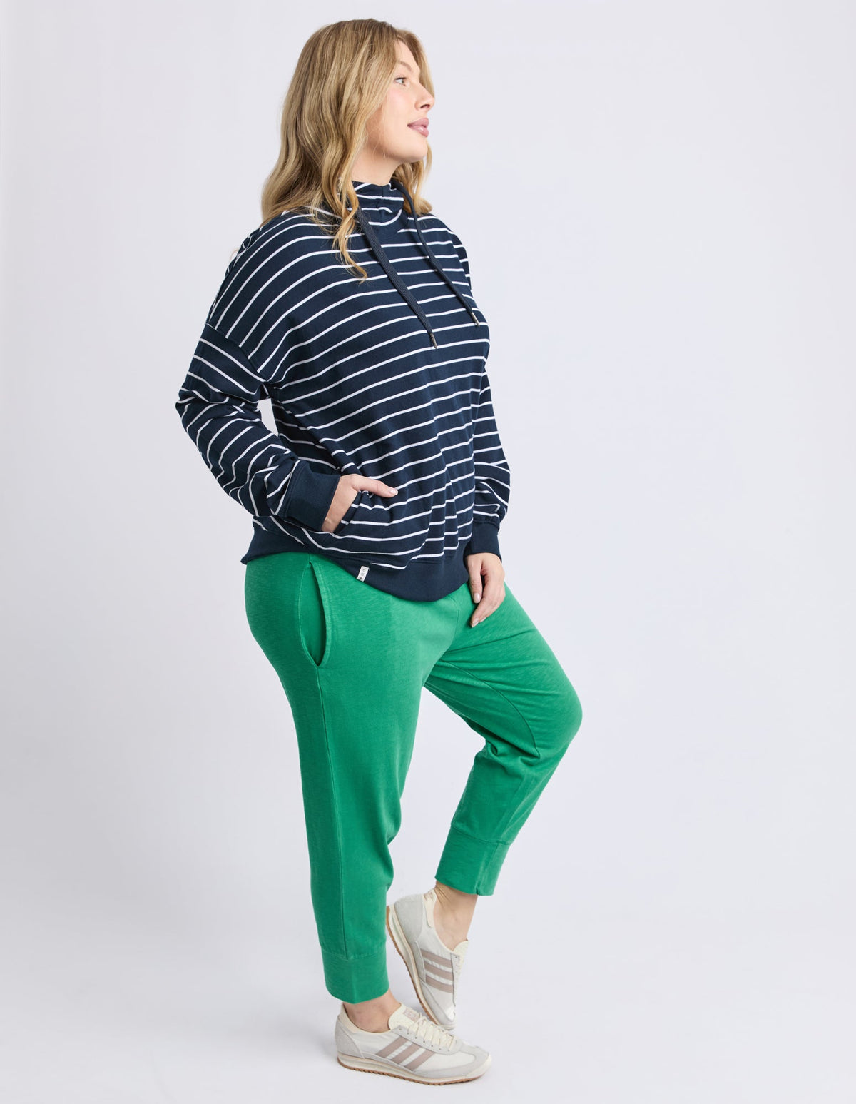 ELM_LOUNGER SCOOP HOODIE STRIPE _ LOUNGER SCOOP HOODIE STRIPE _ Ebony Boutique NZ