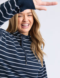 ELM_LOUNGER SCOOP HOODIE STRIPE _ LOUNGER SCOOP HOODIE STRIPE _ Ebony Boutique NZ