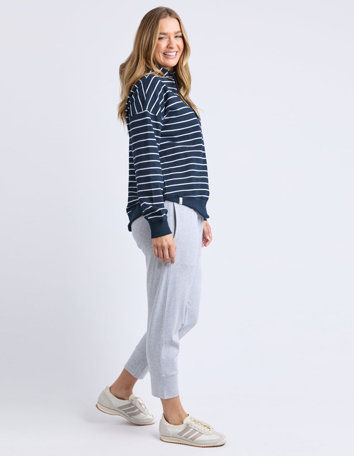 ELM_LOUNGER SCOOP HOODIE STRIPE _ LOUNGER SCOOP HOODIE STRIPE _ Ebony Boutique NZ