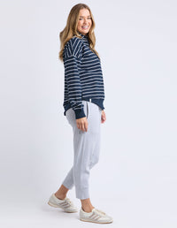 ELM_LOUNGER SCOOP HOODIE STRIPE _ LOUNGER SCOOP HOODIE STRIPE _ Ebony Boutique NZ