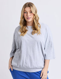 ELM_MAZIE SWEAT GREY MARLE _ MAZIE SWEAT GREY MARLE _ Ebony Boutique NZ