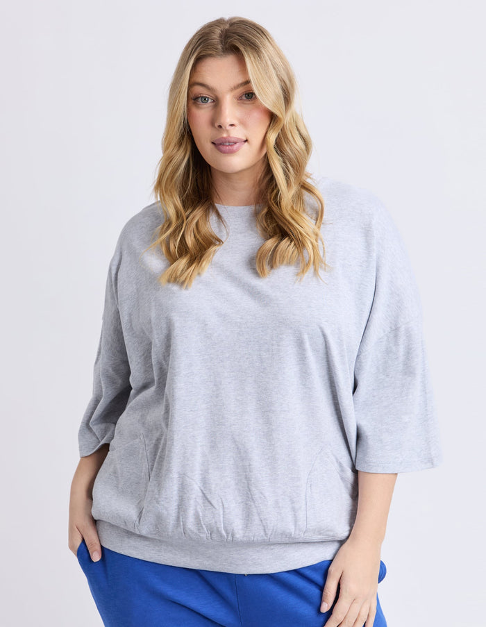 ELM_MAZIE SWEAT GREY MARLE _ MAZIE SWEAT GREY MARLE _ Ebony Boutique NZ
