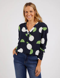 ELM_STORMY SPOT BLOUSE _ STORMY SPOT BLOUSE _ Ebony Boutique NZ